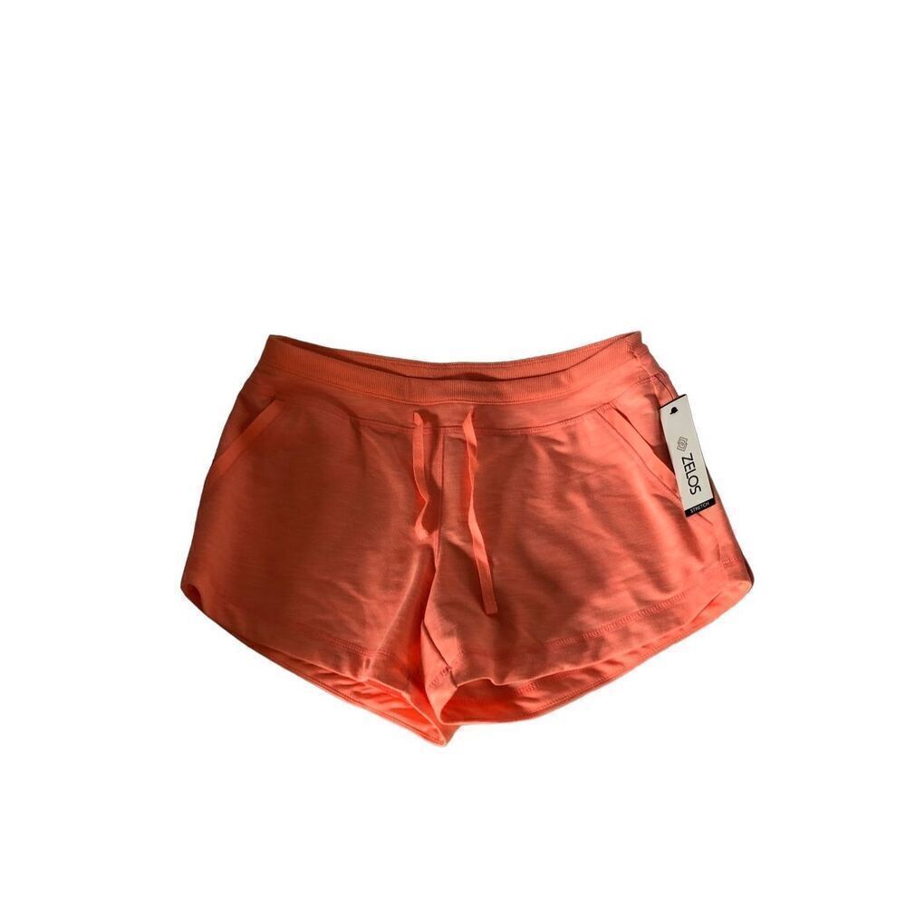 Zelos Women's Orange Stretch Workout Athletic Shorts Size Small NWT